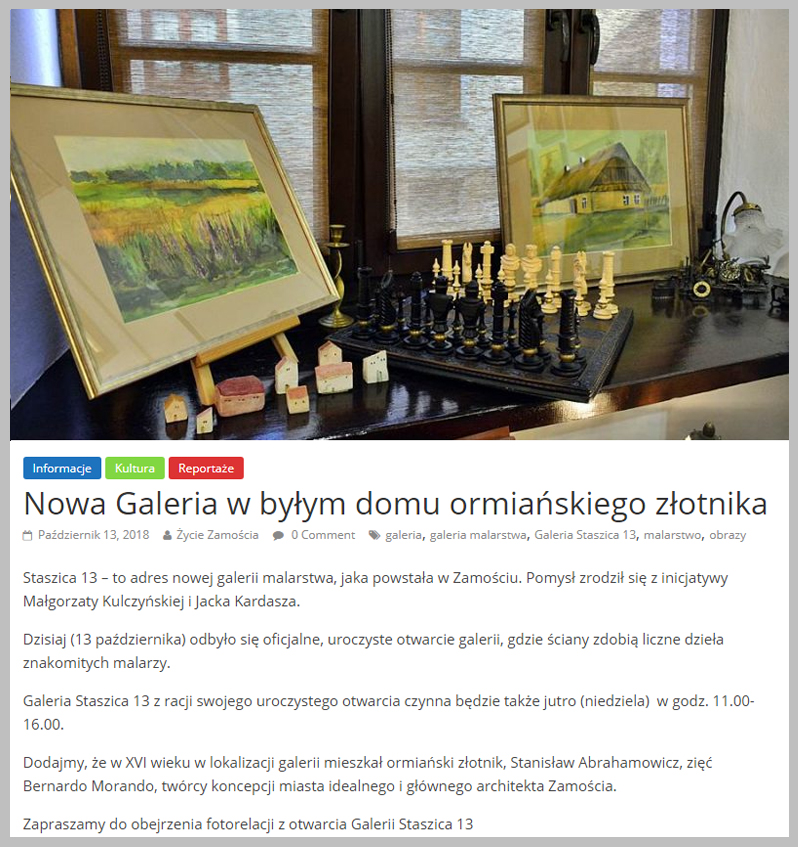 Nowa Galeria w byłym domu ormiańskiego złotnika